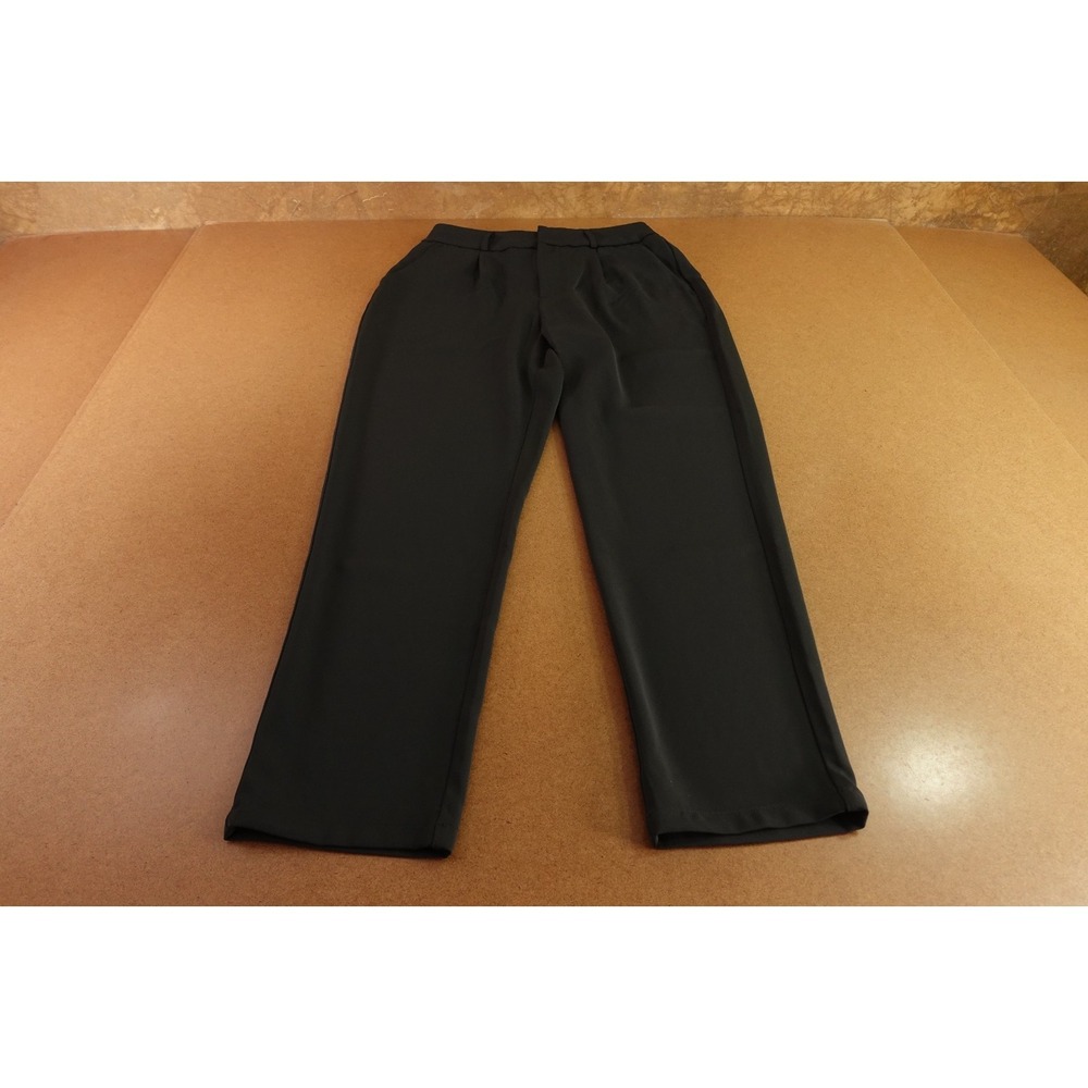 Halara Womens Medium Tall Black‎ Pleated Straight Leg Formal Dress Pants NWT